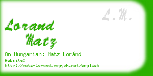 lorand matz business card